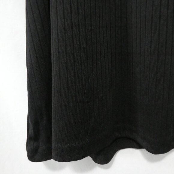 EKOUAER | XXL | Classic Black Relaxed Ribbed Short Sleeve Top - Picture 8 of 16